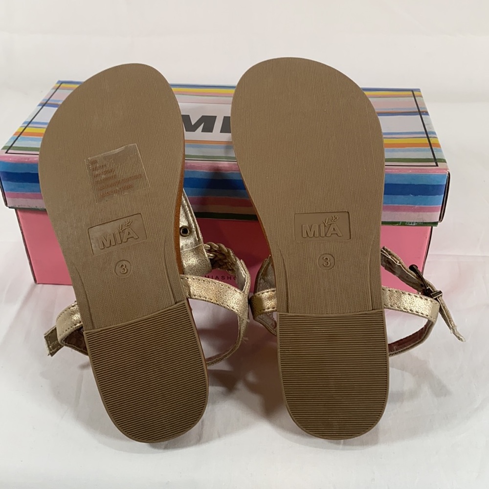 MIA Shoes Girls Rileyy Gold Flat Sandals Size 3M - Picture 5 of 5